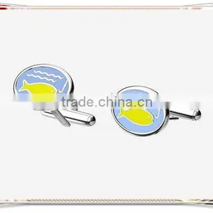 Manufacture 2013 Cute Fish Cufflinks Blanks Enamel Fashion thumbnail-1