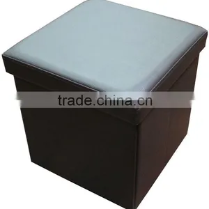 Stronger!! Black PVC Leather Foldable Storage Stool thumbnail-1