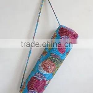 Traditional Yoga Bag Ethnic Yoga Mat Bag Hippie Cross Body Shoulder Bag Kantha Bag Unisex Bag Handmade Yoga Mat Bag thumbnail-1
