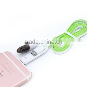 Colorful Flat Cord 2 in 1 Usb Cable for Iphone Samsung Huawei OPPO MEIZU thumbnail-4