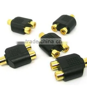 RCA AV Audio Y Splitter Plug Adapter 1 FeMale to 2 Female thumbnail-1