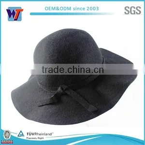 Classical Black Felt Hillbilly Hat Bodies Wool Felt Hat thumbnail-2