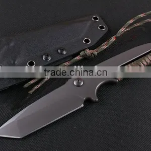 OEM Full Tang D2 Steel Military Knife With Survival Rope thumbnail-1
