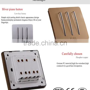 Wall Switch Top Quality 3 Gang 1 Way or 2 Way thumbnail-5
