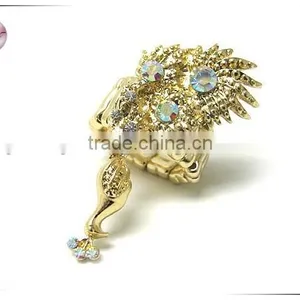 Crystal Deco Peacock Stretch Ring thumbnail-1