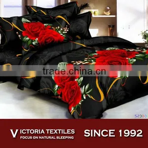 Red Rose Printed Duvet Quilt Cover Bedding Sheet Set BRAND NEW thumbnail-1