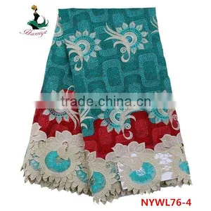Wholesale Women Dress Wax Lace Fabric/ Lace Fabric Mix With Holland Wax thumbnail-1