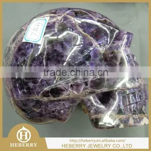 Amethyst Crystal Skull Carving/skeleton Ornament Fengshui Products for Collection thumbnail-1