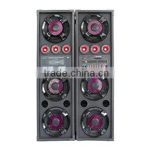 Double Portable Powered Bluetooth Speaker With Wireless Mic thumbnail-3