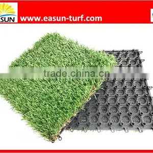 Plastic Flooring Cover Interlocking Synthetic Turf Tile thumbnail-2
