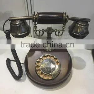 2016 Hot Selling Antique Wood Retro Rotary Dial Telephone thumbnail-1