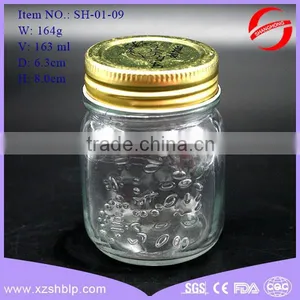 Embossed Mini Glass Jam Jar for Sale thumbnail-4