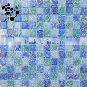 SMS14 Swimming Pool 4mm Multicolor Crystal Glass Bathroom Mosaic Tile thumbnail-4