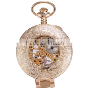 Elegant Hollow Hand Winding Mechanical Analog Men Pocket Watch thumbnail-3