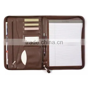 Zipper A4 PU Leather Debossed Padfolios thumbnail-1