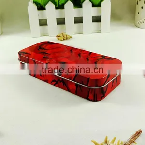 Beautiful Hinged Rectangular Tin Can for Pencil thumbnail-2
