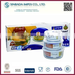 Best Price Wholesale Handicrafts Daily Use Glass Bowl, 3pcs Glass Bowl Set thumbnail-1