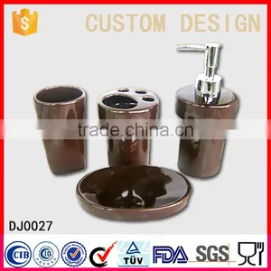 Custom Design 4 Pcs Glazed Ceramic Bath Set thumbnail-3