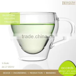 Promotional Handcrafted Pyrex Glass Latte Coffee Mug thumbnail-3