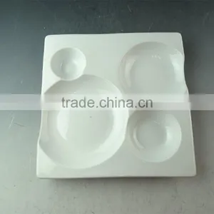 Wholesale Porcelain White Dinner Square Plate, Cheap Divided Porcelain Food Plate thumbnail-1