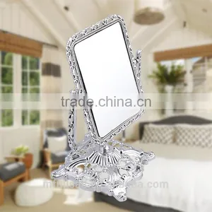 Plastic Double Sides Mirror Flower Frame High Quality Free Standing Table /desktop Mirror thumbnail-3