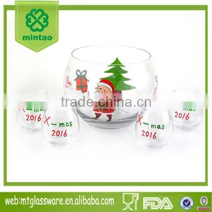 2016 Christmas Theme Stemless Wine Glass /Round Glass Vase Fish Bowl thumbnail-1