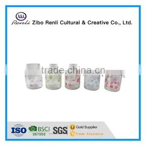 300ml Round Glass Spice Jar With Flower Design and Hanging Clamp Lid thumbnail-1