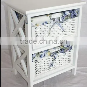 Wooden & Willow Low Storage Cabinet With Drawers thumbnail-1