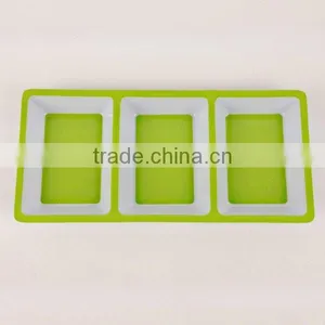 Meneed Melamine Plastic Anti-slip Food Rectangular Divided Plate thumbnail-2