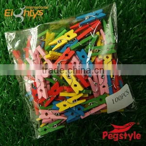 Decorative Mini Wooden Pegs 2.5cm Mini Wooden Clothes Pegs thumbnail-1