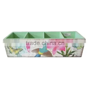 Birld Flower Wreath Printed Antique Wooden Boxes thumbnail-1