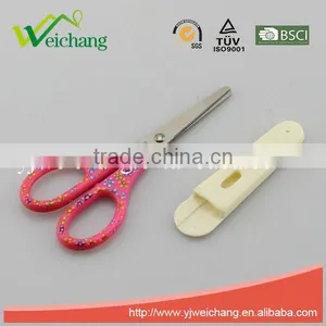 WCSC219 Premium Novelty Wholesale Soft Handle Colorful School Children Plastic Scissors With Cover thumbnail-2