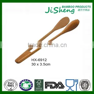 Utensil Sets LFGB,FDA Bamboo BBQ Utensil Tongs Salad Serving Tongs thumbnail-1