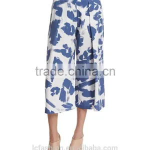 Blue and White Two Piece Blouse and Pants 2016 Ladies Elegant Clothing thumbnail-5