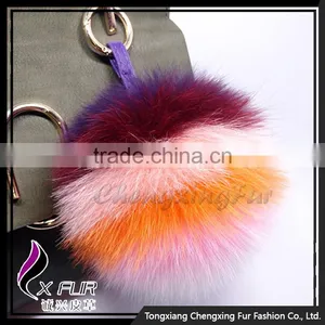 CX-R-55 Real Fox Fur Custom Keychain Fur Ball Pompom Girls Bag Charm thumbnail-5