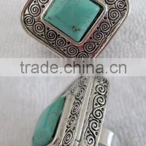 ANTIQUIE SILVER RINGS WITH TURQUOISE STONES thumbnail-1