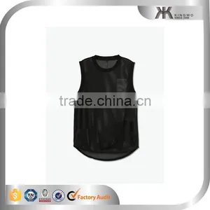 Mens Printed Mesh t Shirt Sleeveless Mesh t Shirt New Design thumbnail-1