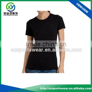Ladies Micro Modal Elastin Mix Slim Fit High Quality Short Sleeve t Shirts thumbnail-1