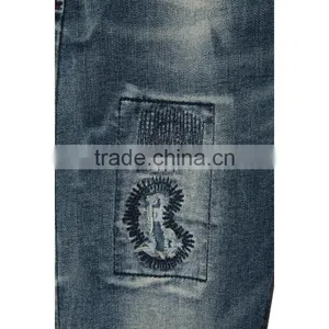 Top Quality Embroidery Patch Coin Pocket Fashion Classic Blue Pants Kid Jean Trousers thumbnail-6