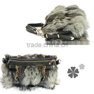 2016 New Arrival Fashion Bags Color Genuine Fox Fur Leather Women Handbag thumbnail-6
