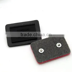 Black/red PU Leather Sew on Patches With Matt Black Metal Plates Clothing Label for Jeans/jacket PLB-005 thumbnail-3