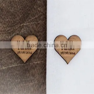 Personalised Wooden Heart Table Decorations, Rustic, Vintage Wedding Favours thumbnail-5