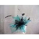 Sinamay Turquoise / Black Ladies Fascinator Hats Feathers Trim For Horse Racing thumbnail-1