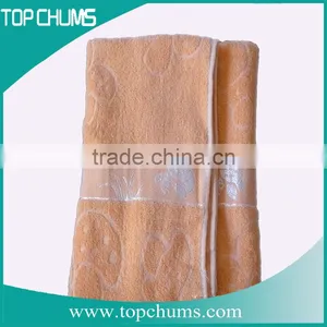 Economy Quality Velour Jacquard Dark Color Beach Towel,soft Satin Border Jacquard Bath Towel,yellow Bath Towel thumbnail-1