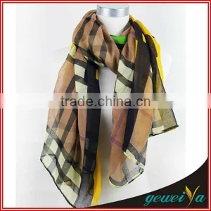 Coffee 110*180cm Stripe Scarf Shawl thumbnail-1