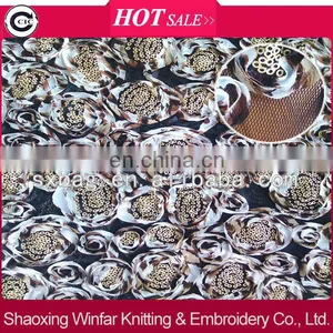 Flower Patterns Lace Sequin Embroidery on Fabric for Lady Dress Garment thumbnail-1