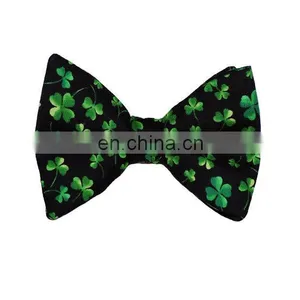 Cheap Silk Large st Patrick's Shamrock Custom Print Silk Tie thumbnail-1