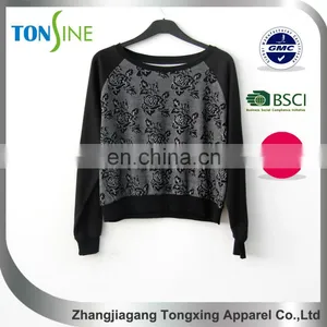 Women's Long Sleeve Rose Print Sweater thumbnail-1