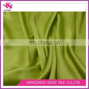 Chinese Silk Charmeuse Green Plain Dyed Satin Fabric 100% Silk Satin Fabric for Dresses 2017 thumbnail-2