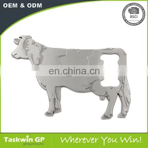 Zinc Alloy Material Antique Silver Plated Cow Shape Bottle Opener thumbnail-2